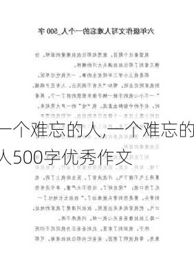 一个难忘的人,一个难忘的人500字优秀作文