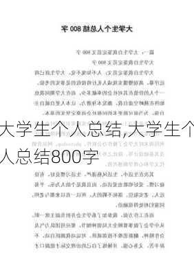 大学生个人总结,大学生个人总结800字