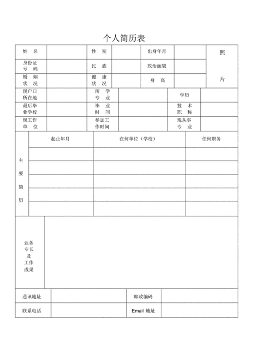 个人简历样板,个人简历模板电子版可填写