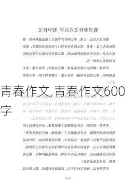 青春作文,青春作文600字-第2张图片-星梦范文网