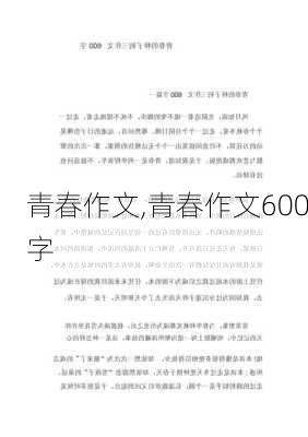 青春作文,青春作文600字-第3张图片-星梦范文网