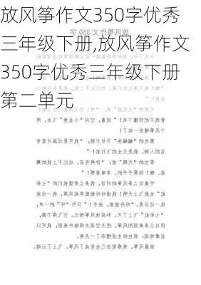 放风筝作文350字优秀三年级下册,放风筝作文350字优秀三年级下册第二单元-第3张图片-星梦范文网