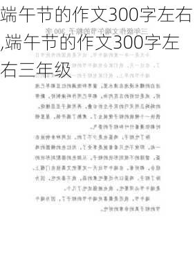 端午节的作文300字左右,端午节的作文300字左右三年级