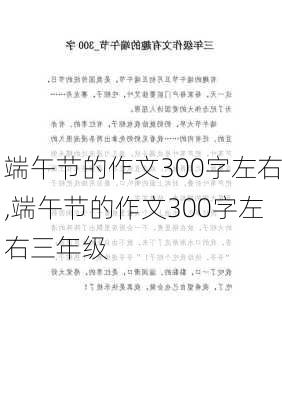 端午节的作文300字左右,端午节的作文300字左右三年级-第3张图片-星梦范文网