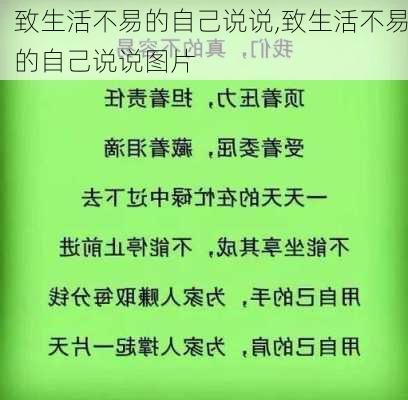 致生活不易的自己说说,致生活不易的自己说说图片-第3张图片-星梦范文网