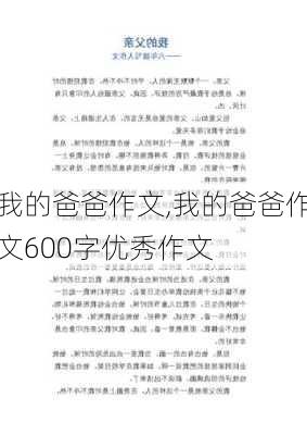 我的爸爸作文,我的爸爸作文600字优秀作文-第3张图片-星梦范文网