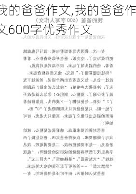 我的爸爸作文,我的爸爸作文600字优秀作文