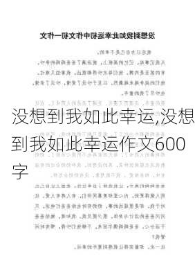 没想到我如此幸运,没想到我如此幸运作文600字-第3张图片-星梦范文网