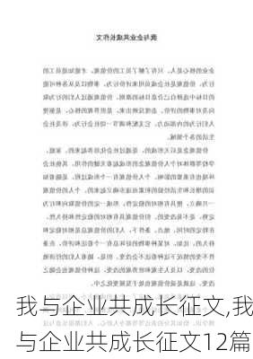 我与企业共成长征文,我与企业共成长征文12篇