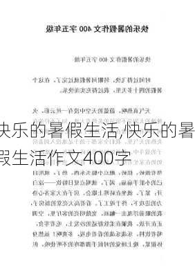 快乐的暑假生活,快乐的暑假生活作文400字-第3张图片-星梦范文网