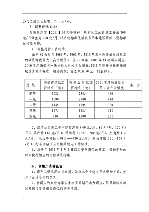 工资调整方案,工资调整方案范文-第2张图片-星梦范文网