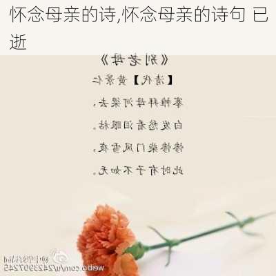 怀念母亲的诗,怀念母亲的诗句 已逝