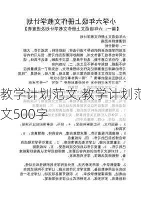 教学计划范文,教学计划范文500字-第2张图片-星梦范文网