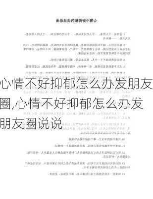 心情不好抑郁怎么办发朋友圈,心情不好抑郁怎么办发朋友圈说说-第2张图片-星梦范文网