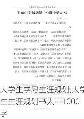 大学生学习生涯规划,大学生生涯规划书大一1000字-第3张图片-星梦范文网