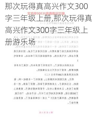 那次玩得真高兴作文300字三年级上册,那次玩得真高兴作文300字三年级上册游乐场-第3张图片-星梦范文网