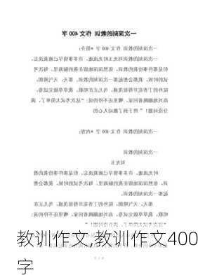 教训作文,教训作文400字-第3张图片-星梦范文网