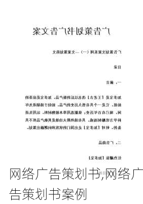 网络广告策划书,网络广告策划书案例