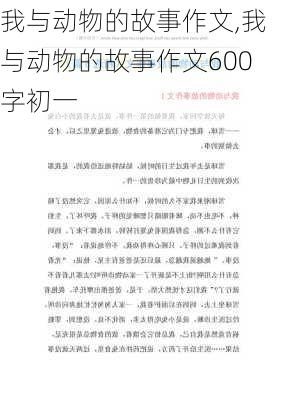 我与动物的故事作文,我与动物的故事作文600字初一