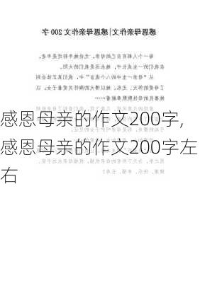 感恩母亲的作文200字,感恩母亲的作文200字左右-第2张图片-星梦范文网