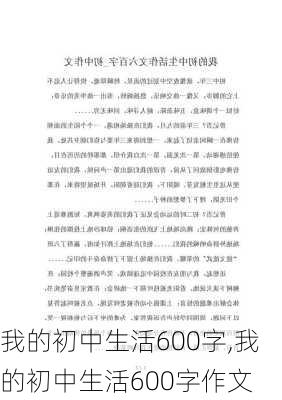 我的初中生活600字,我的初中生活600字作文