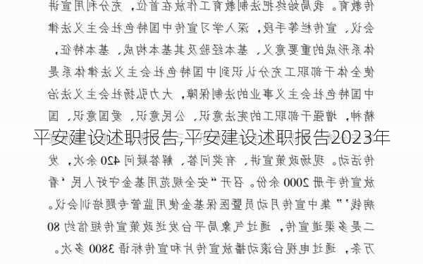 平安建设述职报告,平安建设述职报告2023年-第3张图片-星梦范文网