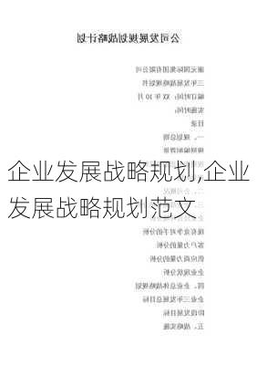 企业发展战略规划,企业发展战略规划范文