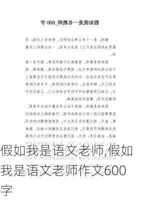 假如我是语文老师,假如我是语文老师作文600字-第3张图片-星梦范文网