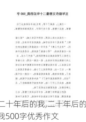 二十年后的我,二十年后的我500字优秀作文