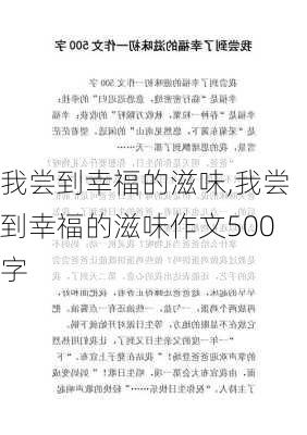 我尝到幸福的滋味,我尝到幸福的滋味作文500字