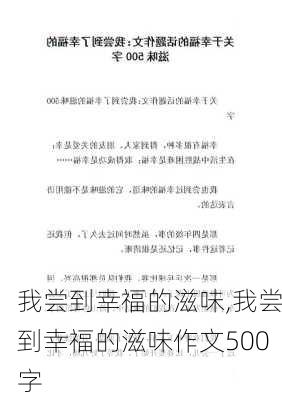 我尝到幸福的滋味,我尝到幸福的滋味作文500字-第2张图片-星梦范文网