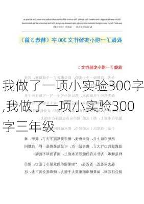 我做了一项小实验300字,我做了一项小实验300字三年级