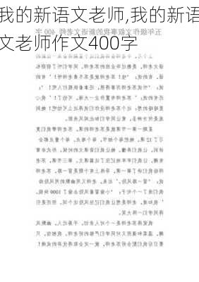 我的新语文老师,我的新语文老师作文400字