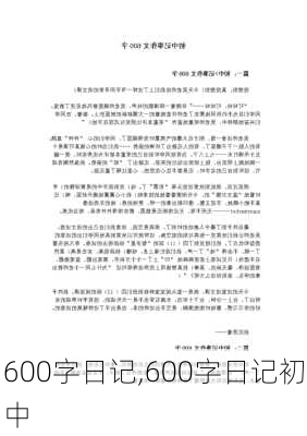 600字日记,600字日记初中