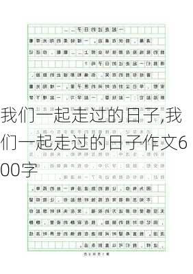 我们一起走过的日子,我们一起走过的日子作文600字-第2张图片-星梦范文网