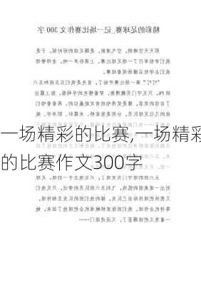 一场精彩的比赛,一场精彩的比赛作文300字-第3张图片-星梦范文网