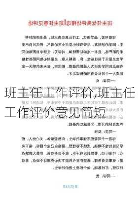 班主任工作评价,班主任工作评价意见简短-第3张图片-星梦范文网