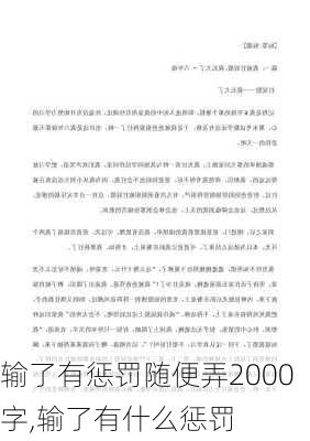 输了有惩罚随便弄2000字,输了有什么惩罚-第3张图片-星梦范文网