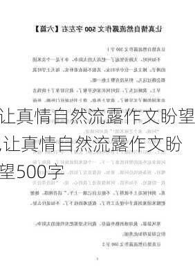 让真情自然流露作文盼望,让真情自然流露作文盼望500字-第2张图片-星梦范文网