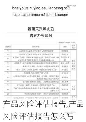 产品风险评估报告,产品风险评估报告怎么写-第1张图片-星梦范文网