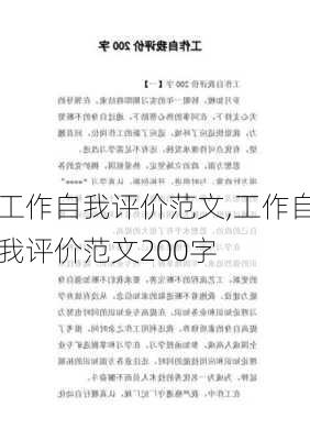 工作自我评价范文,工作自我评价范文200字-第2张图片-星梦范文网