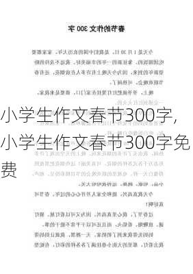 小学生作文春节300字,小学生作文春节300字免费