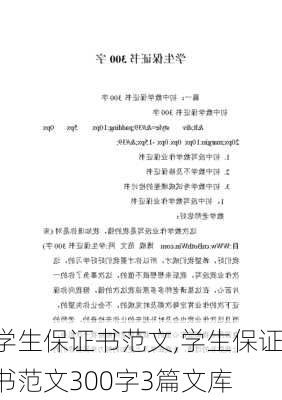 学生保证书范文,学生保证书范文300字3篇文库-第3张图片-星梦范文网