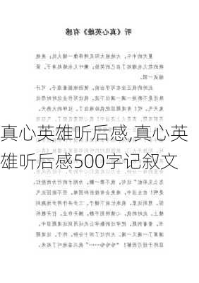 真心英雄听后感,真心英雄听后感500字记叙文-第1张图片-星梦范文网