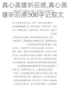 真心英雄听后感,真心英雄听后感500字记叙文-第2张图片-星梦范文网