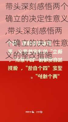 带头深刻感悟两个确立的决定性意义,带头深刻感悟两个确立的决定性意义的整改措施-第2张图片-星梦范文网