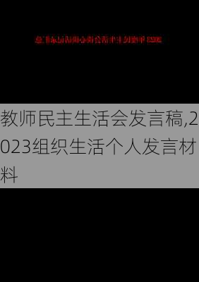 教师民主生活会发言稿,2023组织生活个人发言材料-第1张图片-星梦范文网