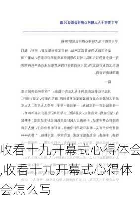 收看十九开幕式心得体会,收看十九开幕式心得体会怎么写-第3张图片-星梦范文网