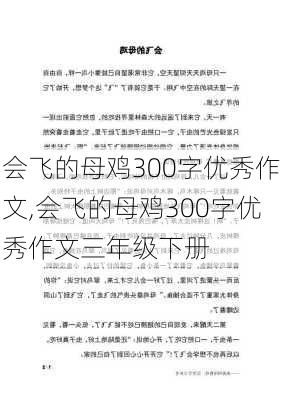 会飞的母鸡300字优秀作文,会飞的母鸡300字优秀作文三年级下册