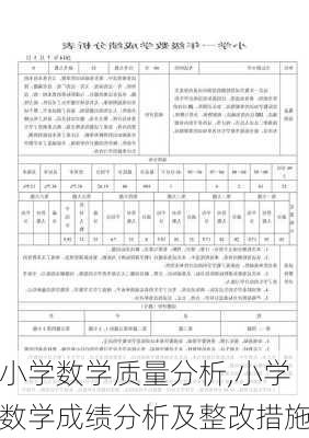 小学数学质量分析,小学数学成绩分析及整改措施-第3张图片-星梦范文网